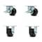Service Caster 3.25 Inch Phenolic Caster Set with Roller Bearings 2 Brakes 2 Rigid SCC SCC-30CS3420-PHR-SLB-2-R3420-2 - alternate 1